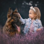 Dziewczynka z psami - fotografia